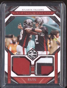 Calvin Ridley / Matt Ryan 2021 Panini Limited Play-Action Materials Ruby 1/25