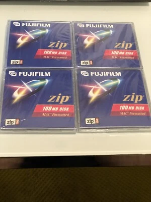 Lote de (4) discos zip FujiFilm de 100 MB - Mac (Apple) formateados - sellado de fábrica Foto 1 de 4