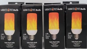 EZ illuminations LED Flame Bulb - Tube Style Halloween Warm White Pack of 4 NEW - Picture 1 of 14