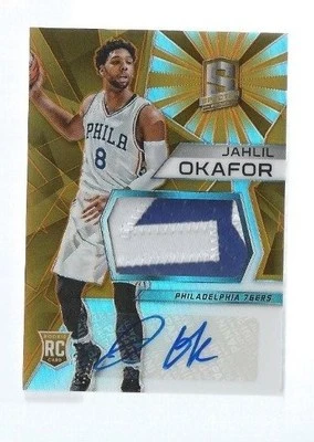 2015-16 Panini Jahlil Okafor Auto Patch #d /25 SpecTra Rookie Philadelphia 76ers - Image 1 of 2