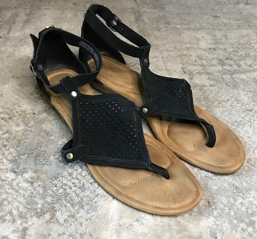 Scarpa Koolaburra By UGG donna taglia 8 perizoma nero scamosciato chiusura regolabile