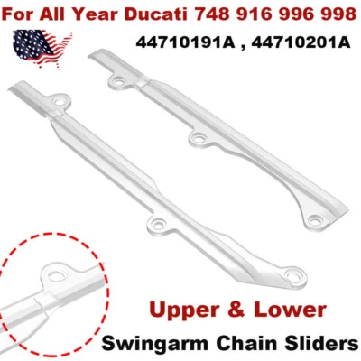 For Ducati 748 916 996 998 Swingarm Chain Upper Lower Slider Guide Runner 2PCS Foto 1 de 4