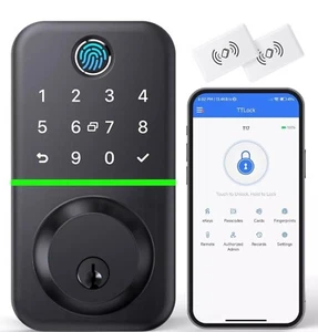 KUCACCI Smart #T17 Türschloss Keyless Entry Fingerprint Türschloss schwarz - Bild 1 von 7