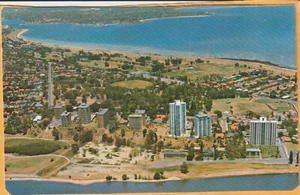 AERIAL VIEW OF SOUTH PERH W.A EMU POSTCARD - Picture 1 of 2