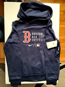 Nike Boston Red Sox Kids Hoodie- Sz. Small-Therma-Fit-Authentic Collection-Blue - Picture 1 of 4