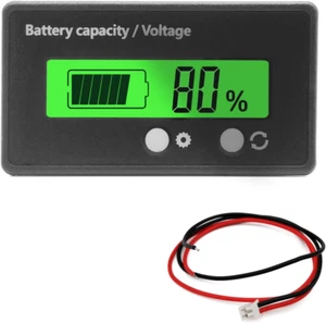 Medidor de Batería 12V 24V 36V 48V, Monitor Impermeable Medidor Voltímetro Digital Probador - Imagen 1 de 12