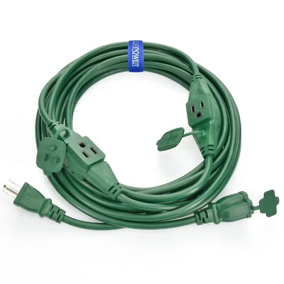 CP 25ft 16/3 SJTW Landscape Extension Cord w/ 3 Inline/Outlet Covers, CP10225 - Image 1 of 4