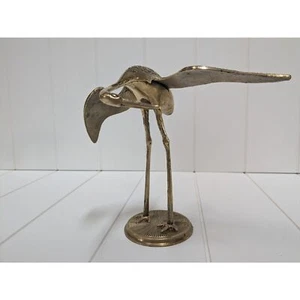 Vintage 100% Solid Brass Crane Statue - Item #198 - SEI - Made in Taiwan - Bild 1 von 8