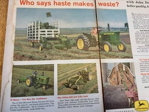 PÁGINA DE PUBLICIDAD VINTAGE JOHN DEERE - TRACTORES DE NUEVA GENERACIÓN / EQUIPO DE HENO - 1961 - Imagen 1 de 3