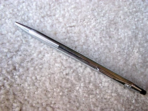 Cross Chrome Ribbed Ballpoint Pen USA Teamsters Local #695 New Ink - Picture 1 of 5