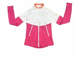 Lucky In Love Womens White Pink Full Zip Bonjour Jacket Tennis Thumbholes XSMALL - Picture 1 of 10