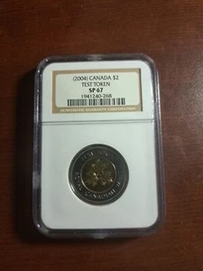 🇨🇦 Rare Canada Royal Mint Bi-Metallic Test Token Coin ($2) 2004 NGC SP-67 - Picture 1 of 2