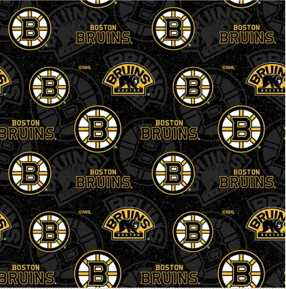 SYKEL Boston Bruins Cotton Fabric Tone on Tone-NHL Cotton Fabric By The Yard