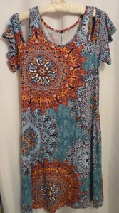 Vestido colorido sin mangas hombro frío talla S 2 bolsillos - Imagen 1 de 6