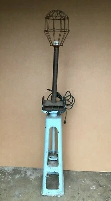 Lámpara de pie vintage Steampunk industrial casa tienda garaje gato azul viejo 226-22B Foto 1 de 4