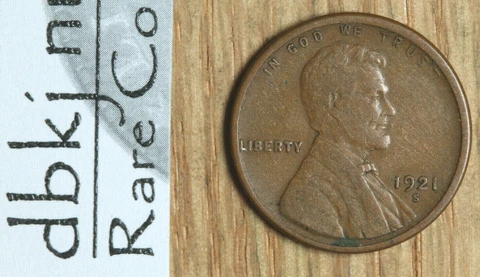1921 S - Lincoln Wheat 1¢ Cent Penny - VG - Very Good Cover