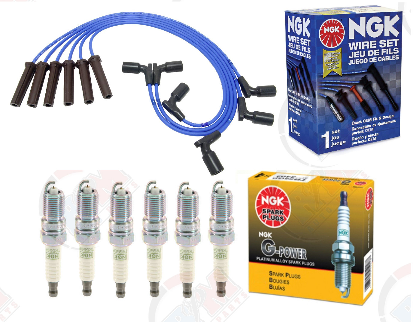 758EE Ac Delco Spark Plug fios Conjunto De 8 Novos Para Chevy Chevrolet