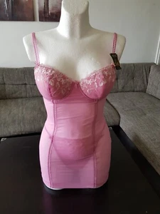 Negligé Baby Doll Lingerie Valege Gr. M - pink/rosa mit Spitzeneinsatz - Bild 1 von 14