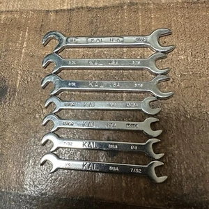 Set of 8 Kal USA Ignition Wrench 1/4, 7/32, 13/64, 15/64, 9/32, 5/16, 3/8, 11/32 - Picture 1 of 4
