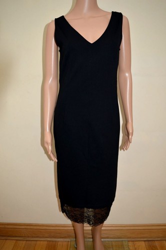 UNDERCOVER New M&S Collection Secret Slimming Black Lace Tuelle Hem Dress Sz UK 10 & 16