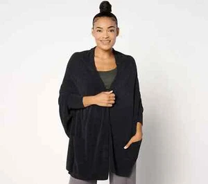 Barefoot Dreams CozyChic Ultra Lite Blanket Wrap-Black-S/M-NWT-A653690 - Picture 1 of 2