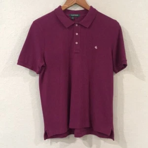 Lauren Ralph Lauren Boys L 14 Polo Shirt Purple Wine Embroidered Designer Preppy - Picture 1 of 9