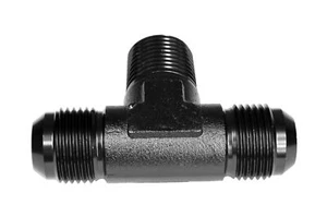 Adapter connector fitting TEE MALE/MALE/MALE AN6-1/8" NPT-AN6 Black - Picture 1 of 8