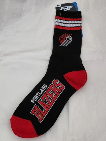 New w/ Tags Portland Blazers NBA Team Logo Crew Socks - Mens L (Shoe Size 10-13) Cover