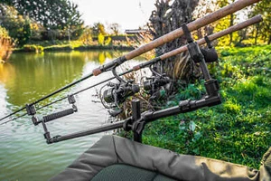 Korum XS Two Rod Arm & Rests Carp Fishing Telescopic Feeder Arm K0300036 - Picture 1 of 6