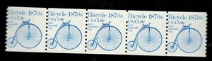 US. 1901. 5.9c. Bicycle 1870s, Transportation Coil Strip of 5. MNH. 1982 - Picture 1 of 2