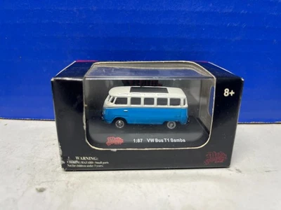 1/87 HIGH SPEED MALIBU VOLKSWAGEN VW T1 SAMBA BLUE AND WHITE - Image 1 of 3