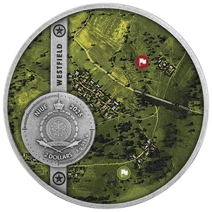 NIUE MONEDAS 2 DOLARES ONZA DE PLATA PURA 2025 TANQUE LEOPARD 120 VERBESSERT - Imagen 1 de 4