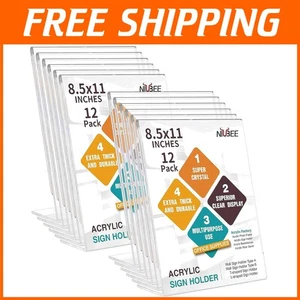 Slanted Back Acrylic Sign Holder Set - Picture 1 of 8