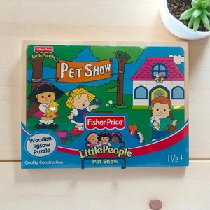 Fisher Price Little Peoples Wooden Jigsaw Puzzle 2004 Pet Show New Sealed - Picture 1 of 7