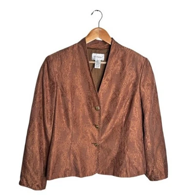 Chaqueta de Seda Vintage Papell Boutique Talla 16 Malva Elegante Estrás RARA Elegante Foto 1 de 4