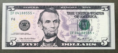 2006 $5 FRN ~ ATLANTA ~ GEM GRADE STAR NOTE ⭐ ~ Fr. 1993-F* ~ SN# IF 0418 8555 * - Image 1 of 2