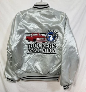 Giacca di raso grande vintage Pontiac East Truck & Bus Truckers Association Pla-Jac - Foto 1 di 8