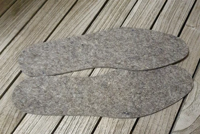 Filzsohle, Einlegesohlen, 4mm  100 % Wollfilz - warm und trocken ohne Chemie - Bild 1 von 4