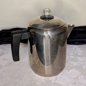 Retro Copco Stovetop Coffee Pot Mirrored Stainless Steel 4-8 Cup Percolator - Picture 1 of 3