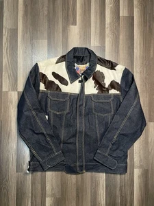 Vintage Jeff Hamilton Herren Gr. XL Rindsleder dunkle Jeansjacke Reißverschluss - Bild 1 von 6