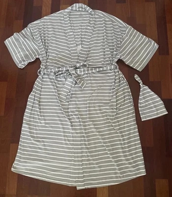 Vestido envolvente para mujer XL gris jaspeado blanco a rayas salón de 3 piezas Foto 1 de 4