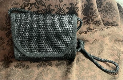 Vintage Magid Italy Handbag Women Black Woven Straw Purse Shoulder Bag 7”x7.5” - Image 1 of 4