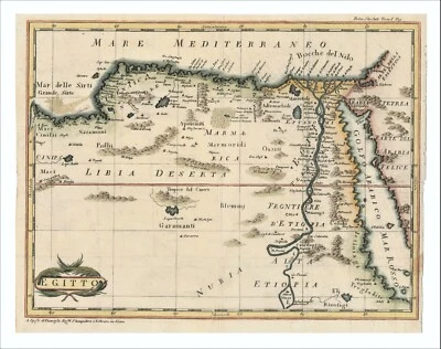 Antique Map "Egitto" (Egypt) Francesco Rossi, 1760 - Image 1 of 4