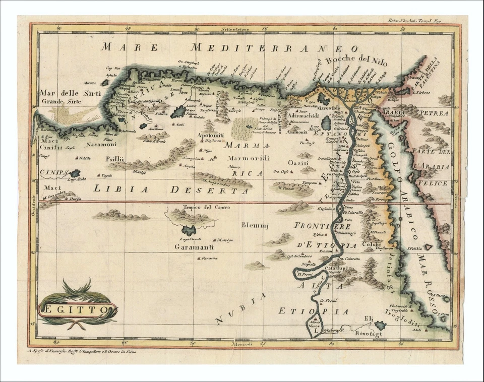 Antique Map "Egitto" (Egypt) Francesco Rossi, 1760 — 第 1/4 张图片