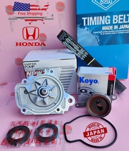 96-00 Honda Civic D16 Timing Belt Kit Tensioner + Wather Pump Japan OEM Parts - Picture 1 of 11