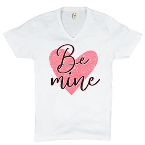 Be Mine V-Neck T-shirt Passion Valentine's Day Heart I Love You Tee - Picture 1 of 17