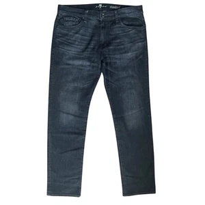 7 for All Mankind Jeans Herren 36 x 32 blau Standard gerades Bein Knopfleiste Denim - Bild 1 von 12