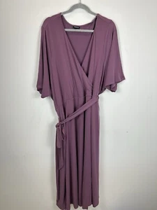 Torrid Jersey Stretch Knee Length Wrap Dress Purple Size 6 6X Short Sleeve - Picture 1 of 10