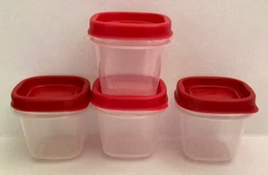 Rubbermaid Quadratisch 4 Unzen Lebensmittel Aufbewahrung Behälter Rot EINFACH ZU FINDEN Deckel 7J54 Menge 4 - Bild 1 von 10