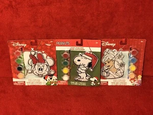 Walgreens Disney & Peanuts Paint Your Owner Christmas Sun Catchers Lot Of 3~NEW - Picture 1 of 2